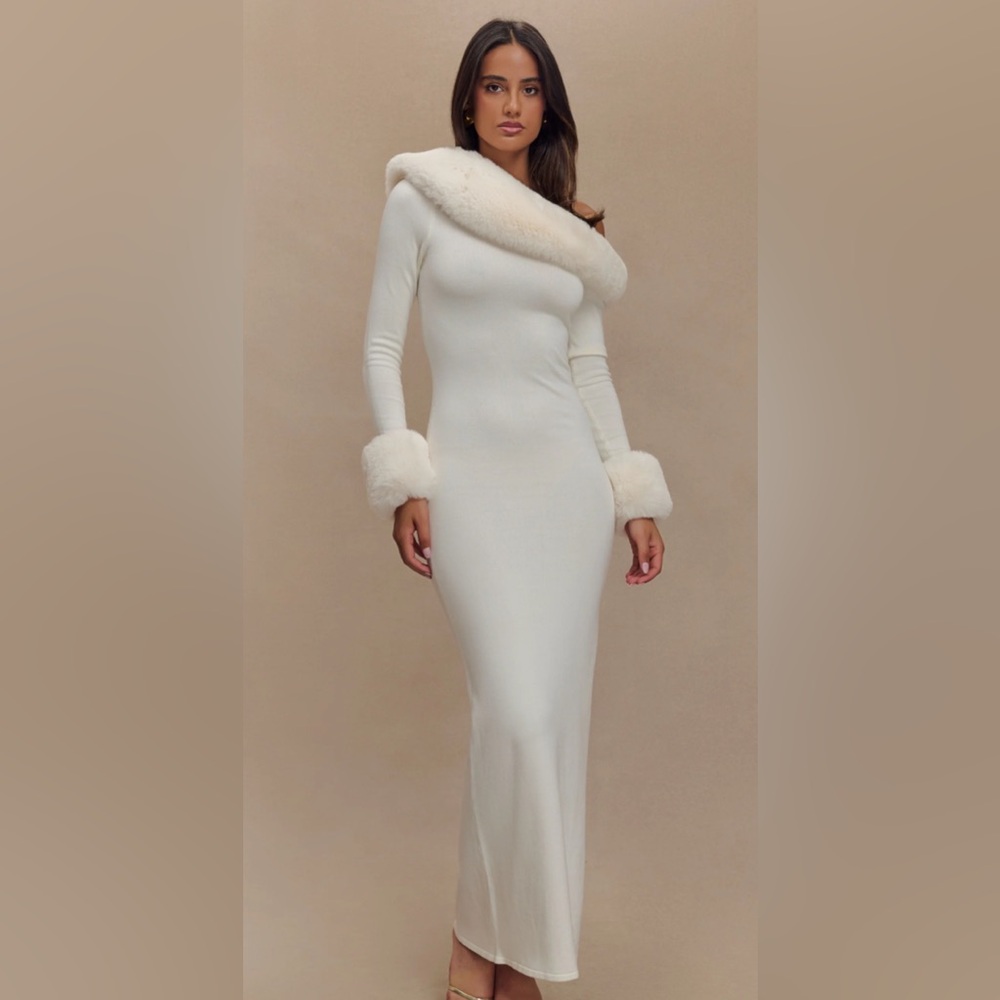 Meshki White Long Sleeve Dress
